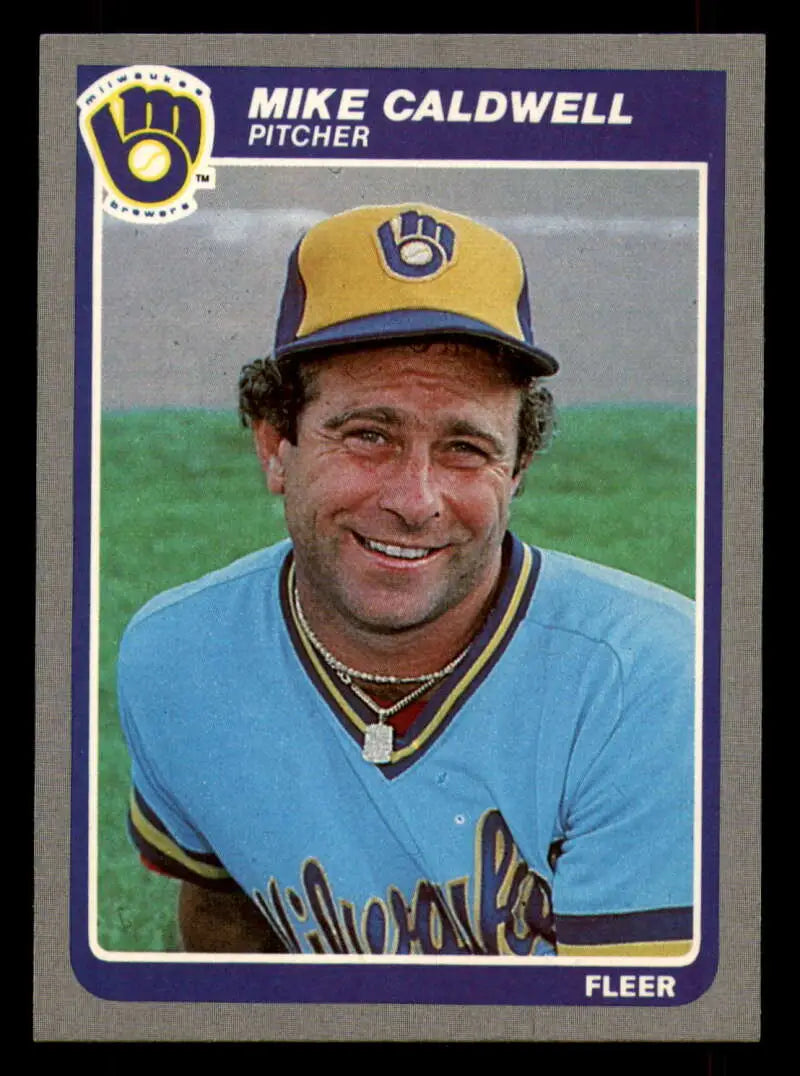 1985 Fleer #577 Mike Caldwell EX Excellent Milwaukee Brewers Baseball Card - Baseball Card Single