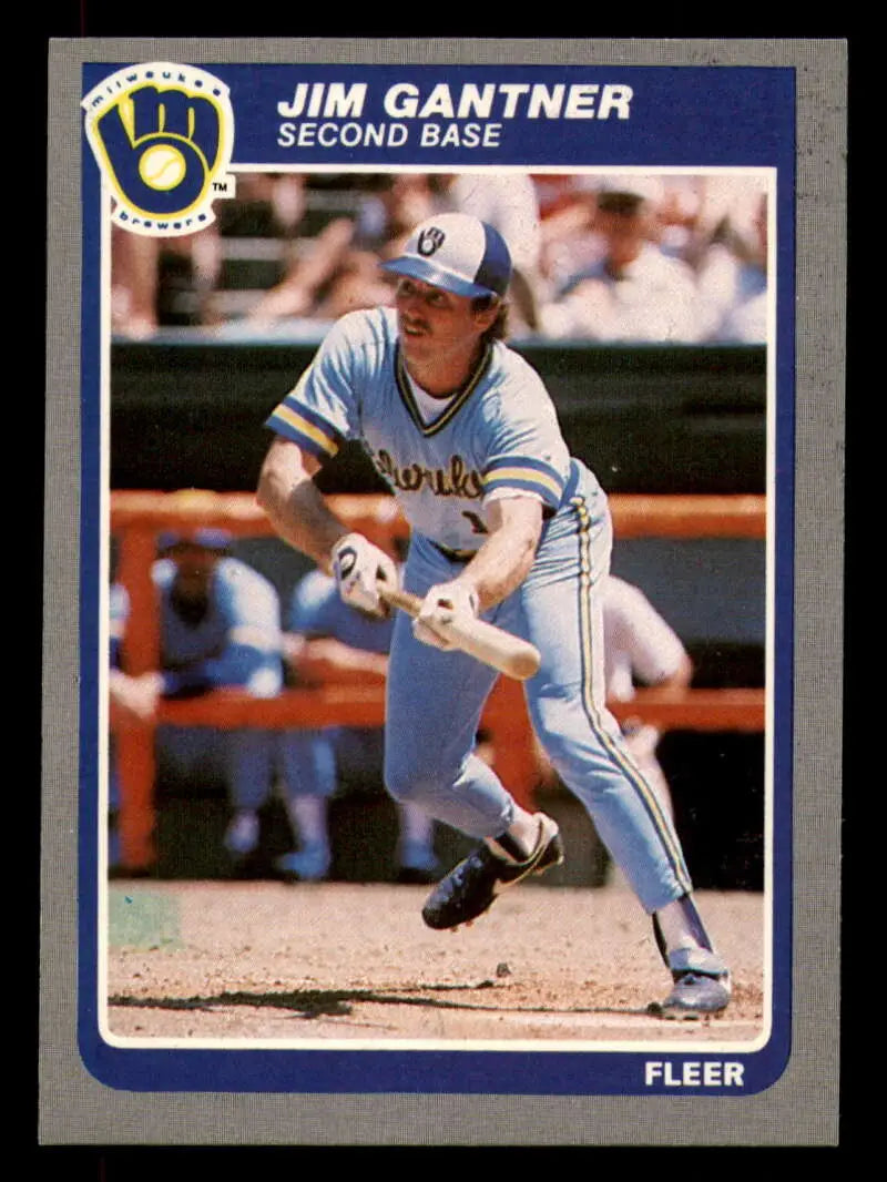 1985 Fleer #582 Jim Gantner EX Excellent Milwaukee Brewers Baseball Card - Baseball Card Single