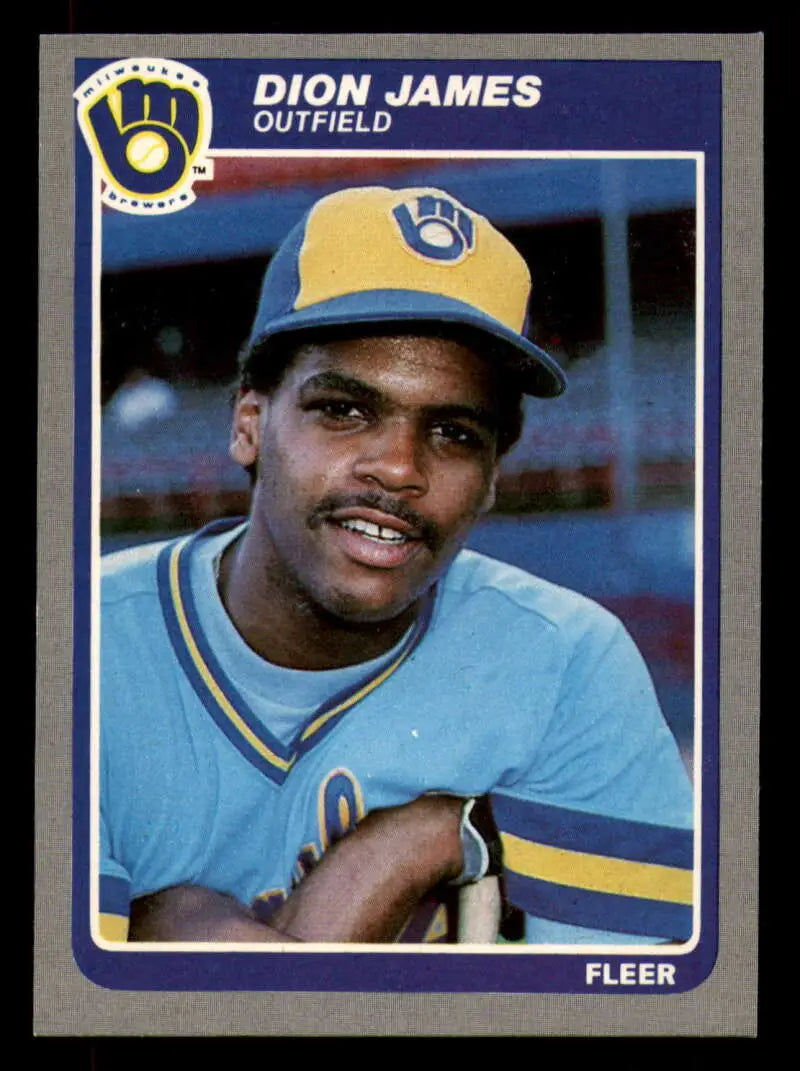 1985 Fleer #584 Dion James EX Excellent Milwaukee Brewers Baseball Card - Baseball Card Single