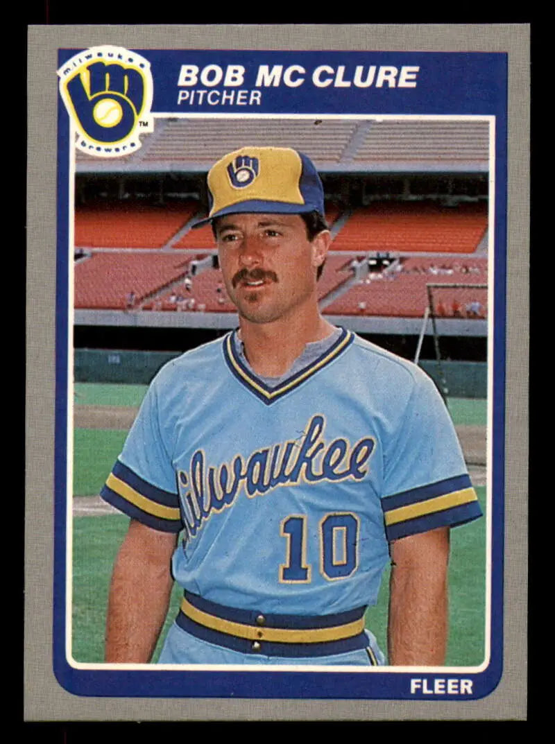 1985 Fleer #587 Bob McClure EX Excellent Milwaukee Brewers Baseball Card - Baseball Card Single