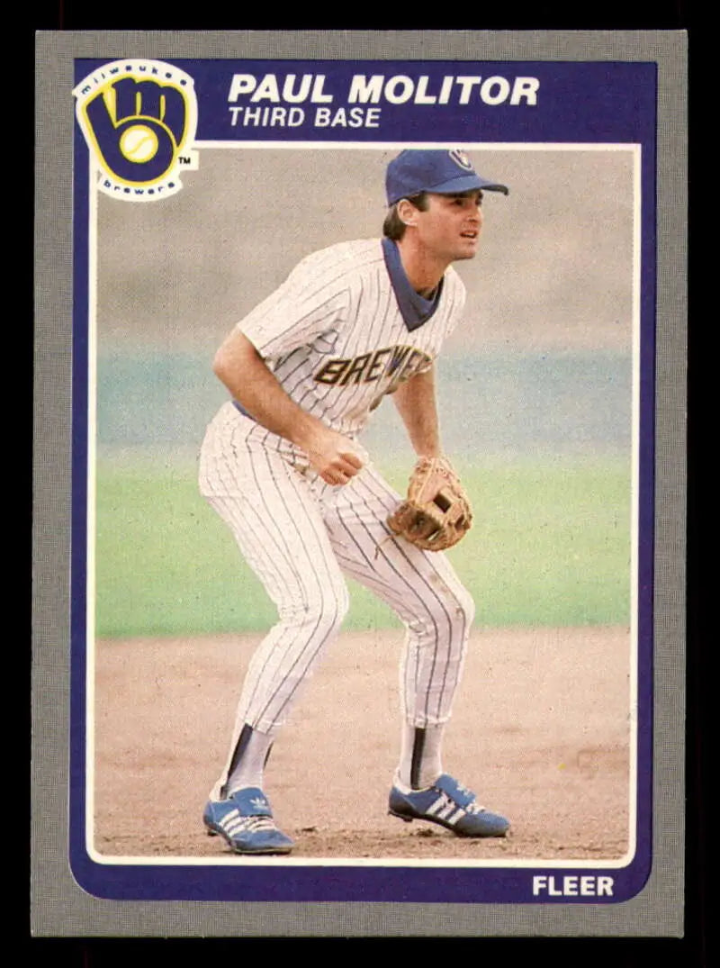 1985 Fleer #588 Paul Molitor EX Excellent Milwaukee Brewers Baseball Card - Baseball Card Single