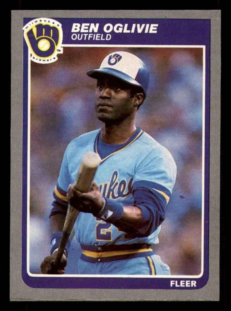 1985 Fleer #590 Ben Oglivie EX Excellent Milwaukee Brewers Baseball Card - Baseball Card Single