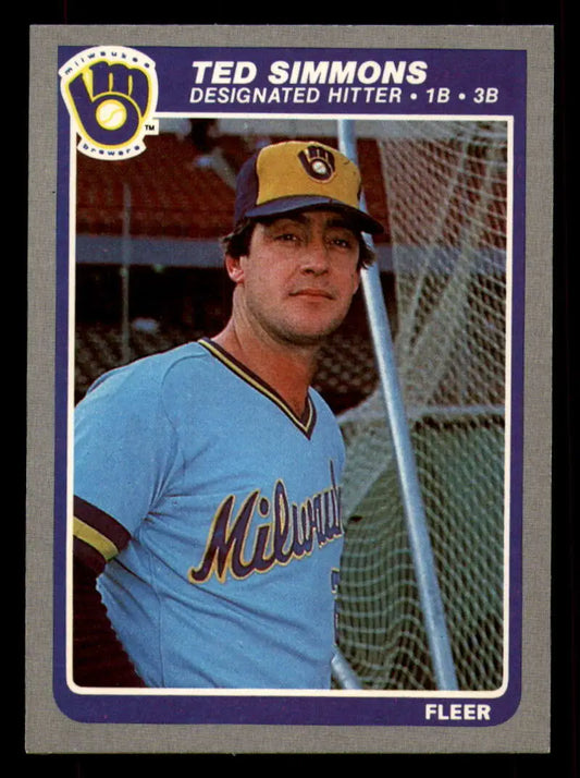 1985 Fleer #596 Ted Simmons EX Excellent Milwaukee Brewers Baseball Card - Baseball Card Single