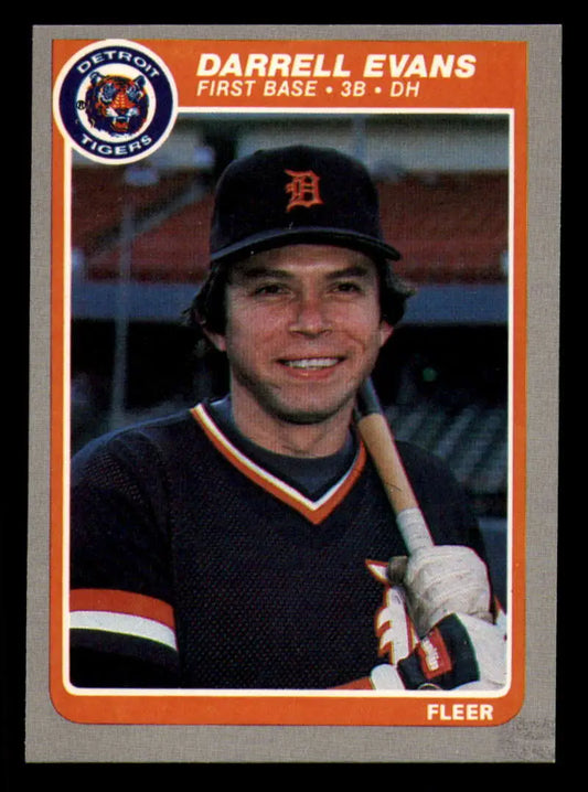 1985 Fleer #6 Darrell Evans EX Excellent Detroit Tigers Baseball Card - Baseball Card Single