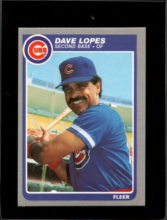 1985 Fleer #60 Davey Lopes EX Excellent Chicago Cubs Baseball Card - Baseball Card Single