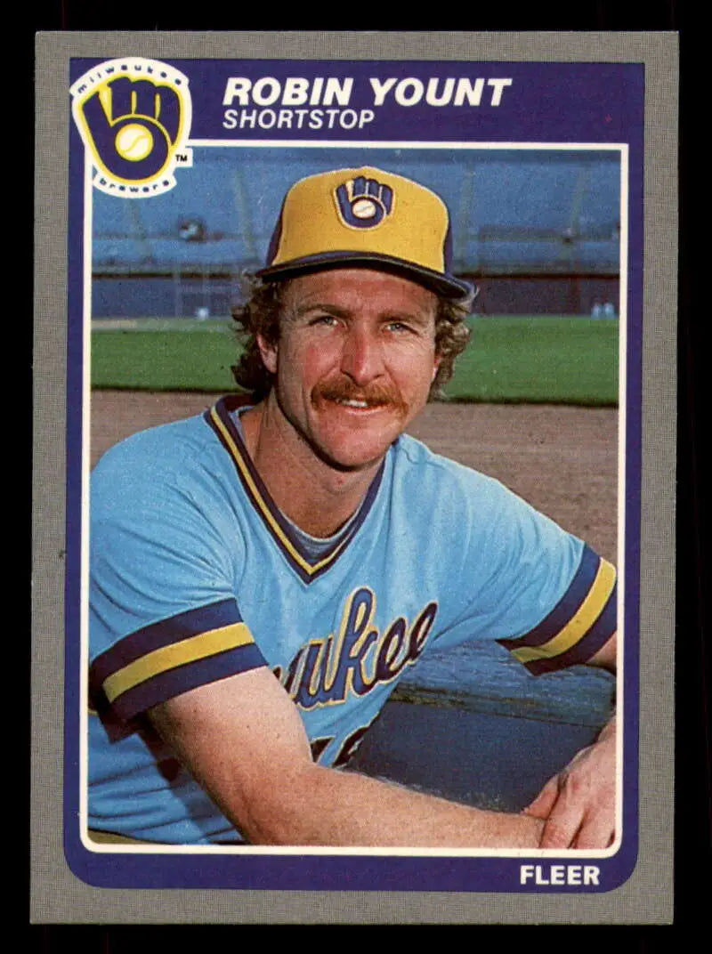 1985 Fleer #601 Robin Yount EX Excellent Milwaukee Brewers Baseball Card - Baseball Card Single