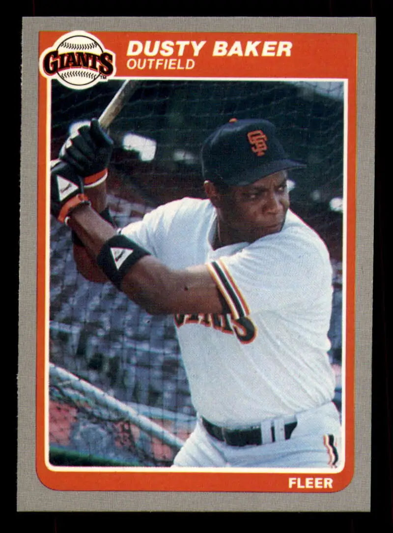 1985 Fleer #602 Dusty Baker EX Excellent San Francisco Giants Baseball Card - Baseball Card Single