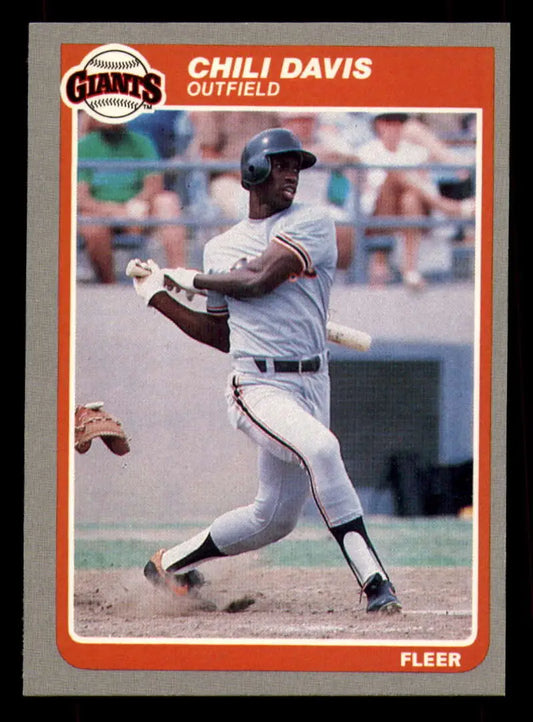 1985 Fleer #605 Chili Davis EX Excellent San Francisco Giants Baseball Card - Baseball Card Single