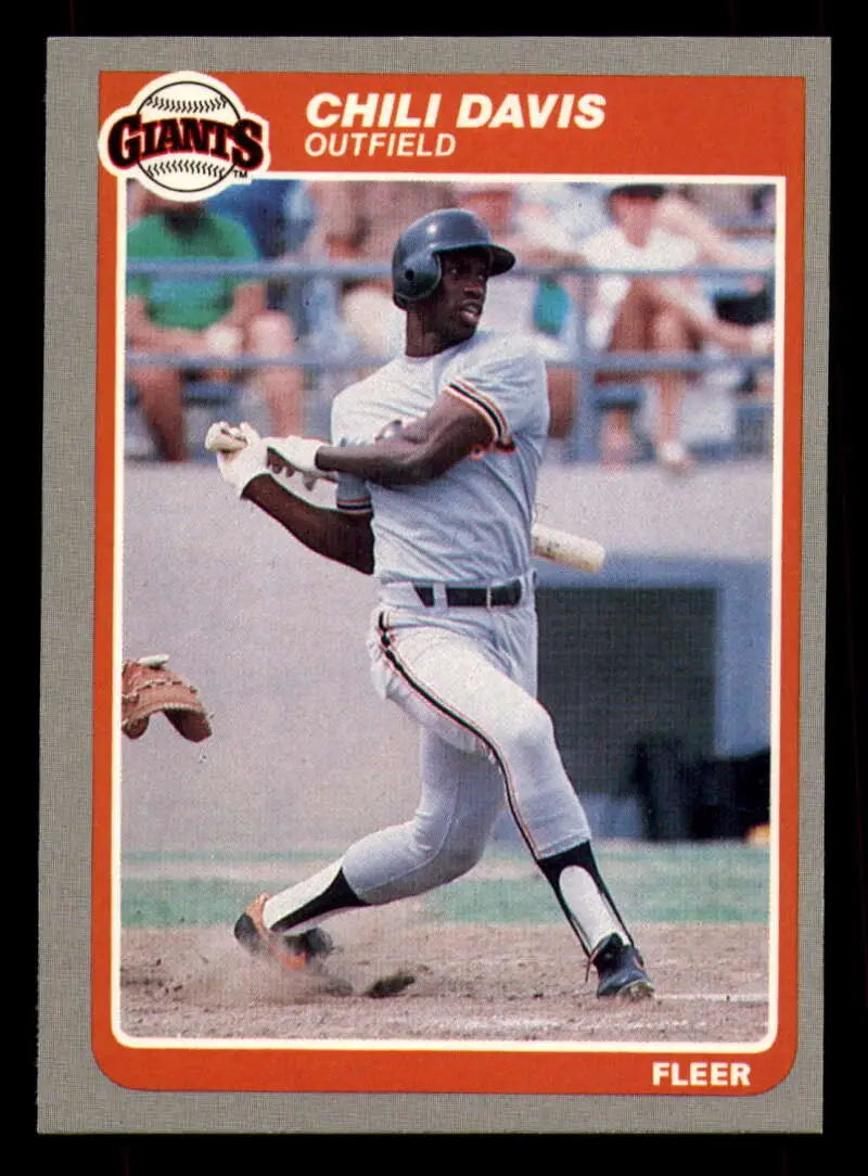 1985 Fleer #605 Chili Davis EX Excellent San Francisco Giants Baseball Card - Baseball Card Single