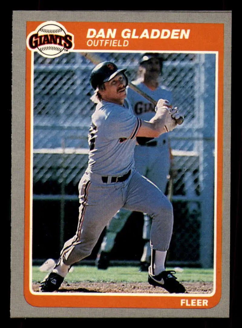 1985 Fleer #607 Dan Gladden EX Excellent RC Rookie San Francisco Giants Baseball Card - Baseball Card Single
