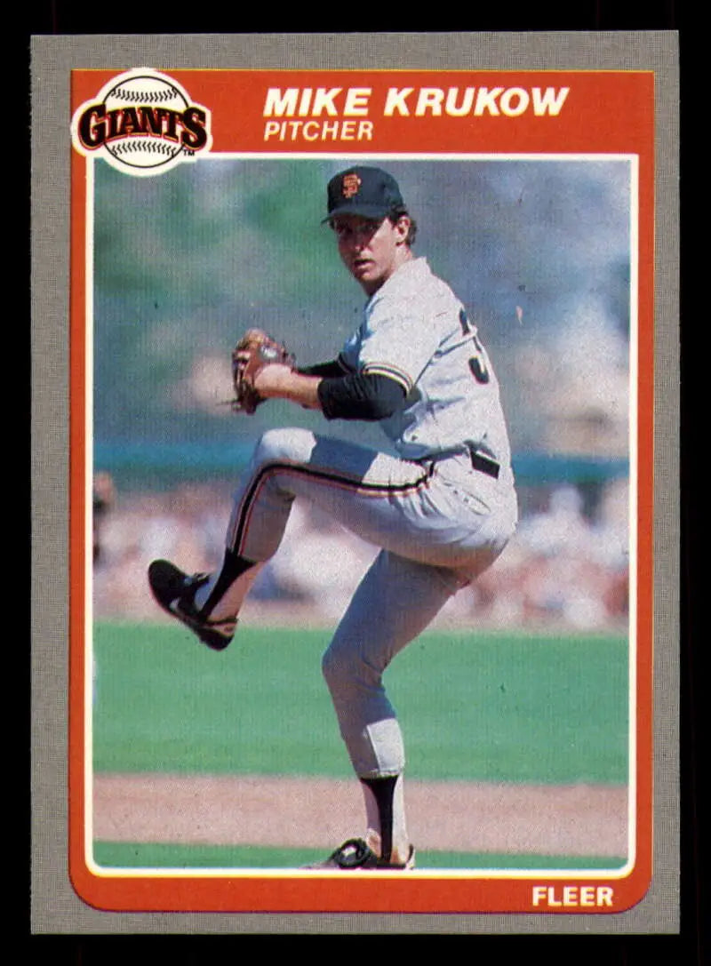 1985 Fleer #609 Mike Krukow EX Excellent San Francisco Giants Baseball Card - Baseball Card Single