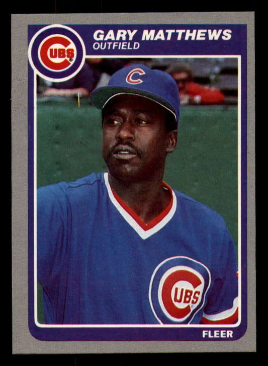 1985 Fleer #61 Gary Matthews EX Excellent Chicago Cubs Baseball Card - Baseball Card Single