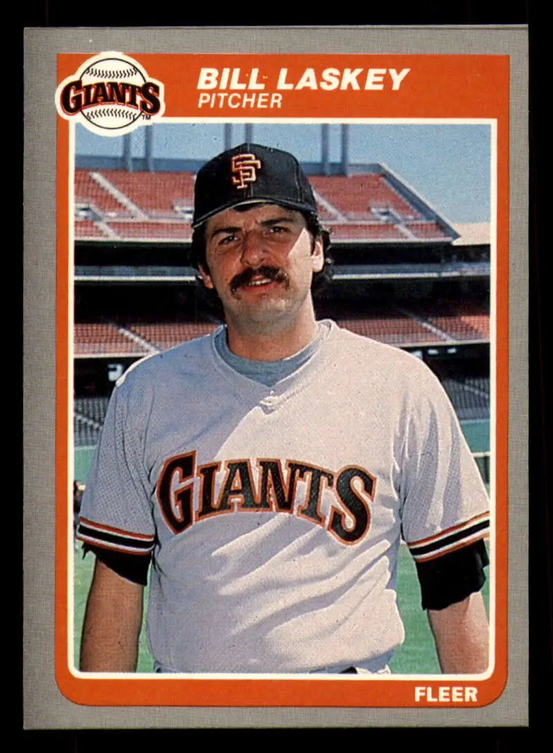 1985 Fleer #612 Bill Laskey EX Excellent San Francisco Giants Baseball Card - Baseball Card Single