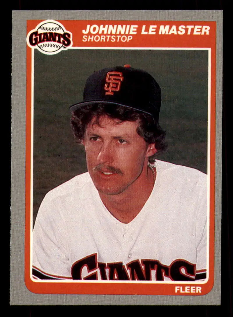 1985 Fleer #614 Johnnie LeMaster EX Excellent San Francisco Giants Baseball Card - Baseball Card Single