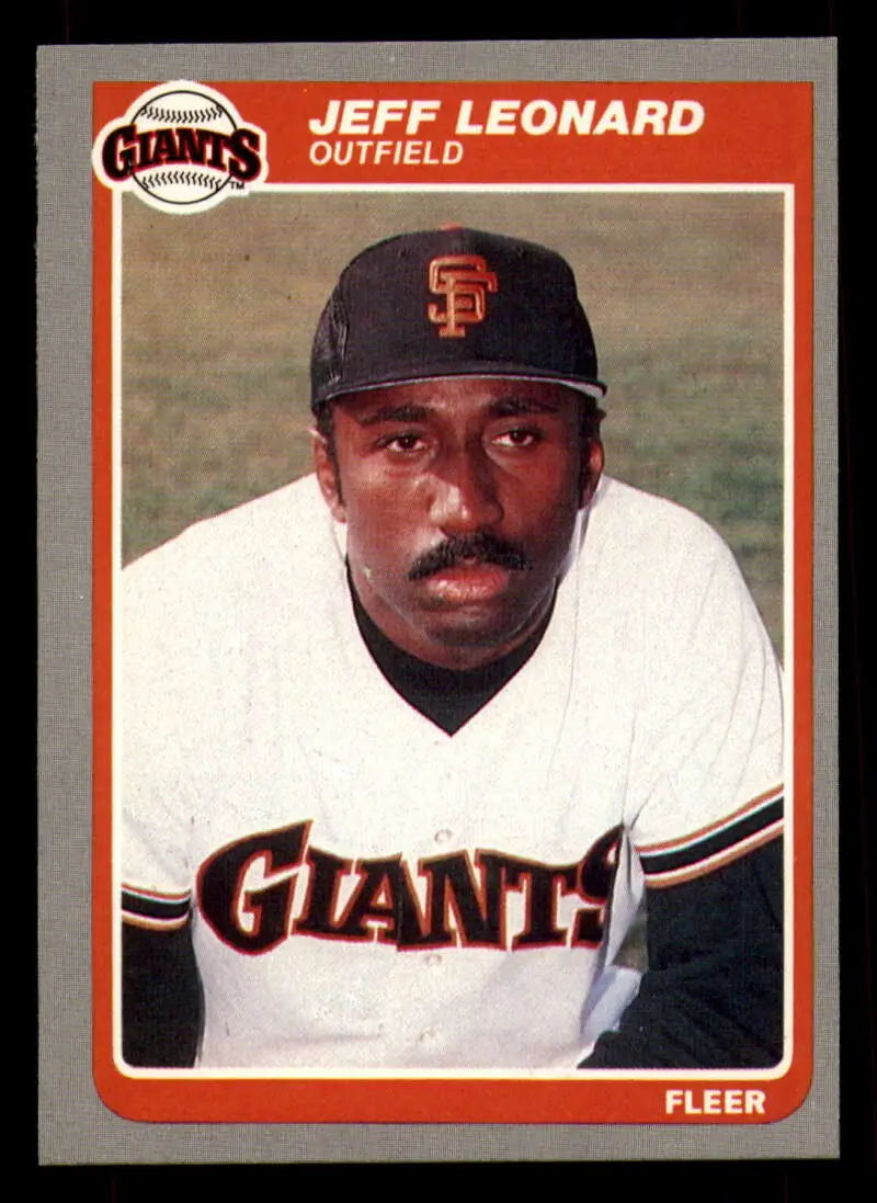 1985 Fleer #615 Jeffrey Leonard EX Excellent San Francisco Giants Baseball Card - Baseball Card Single