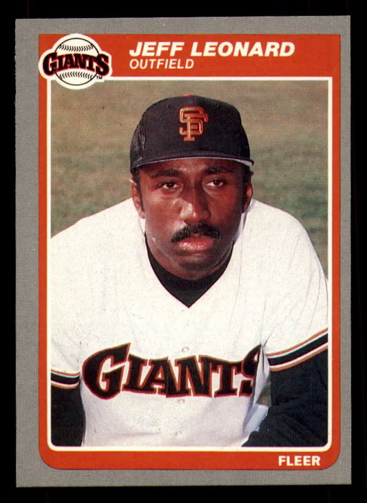 1985 Fleer #615 Jeffrey Leonard EX Excellent San Francisco Giants Baseball Card - Baseball Card Single