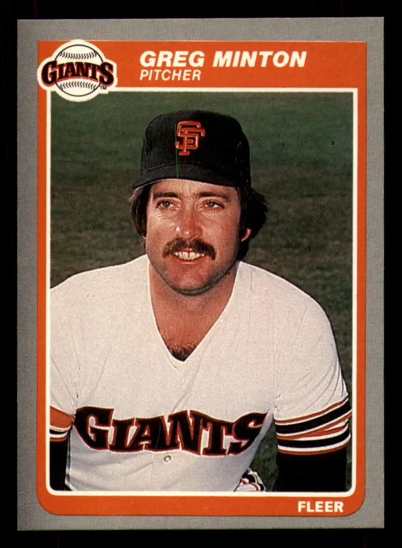 1985 Fleer #617 Greg Minton EX Excellent San Francisco Giants Baseball Card - Baseball Card Single