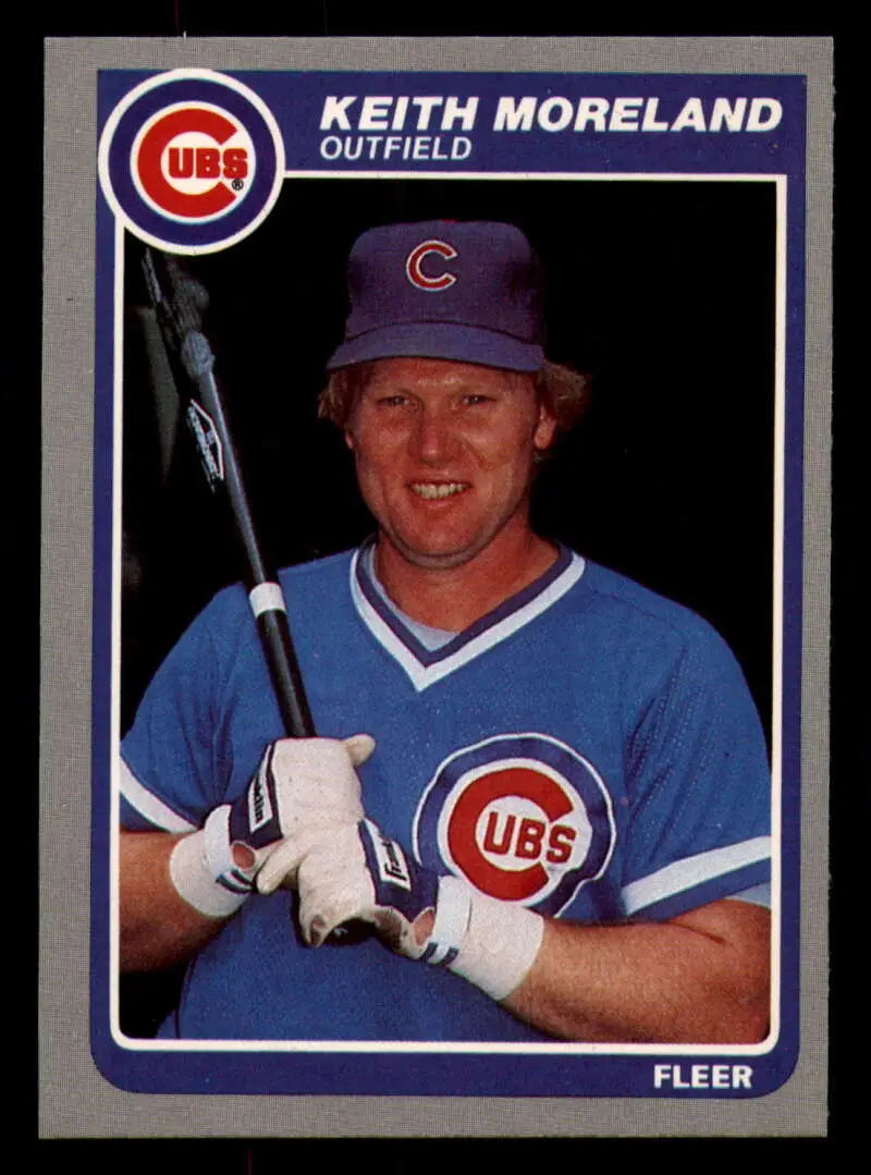 1985 Fleer #62 Keith Moreland EX Excellent Chicago Cubs Baseball Card - Baseball Card Single