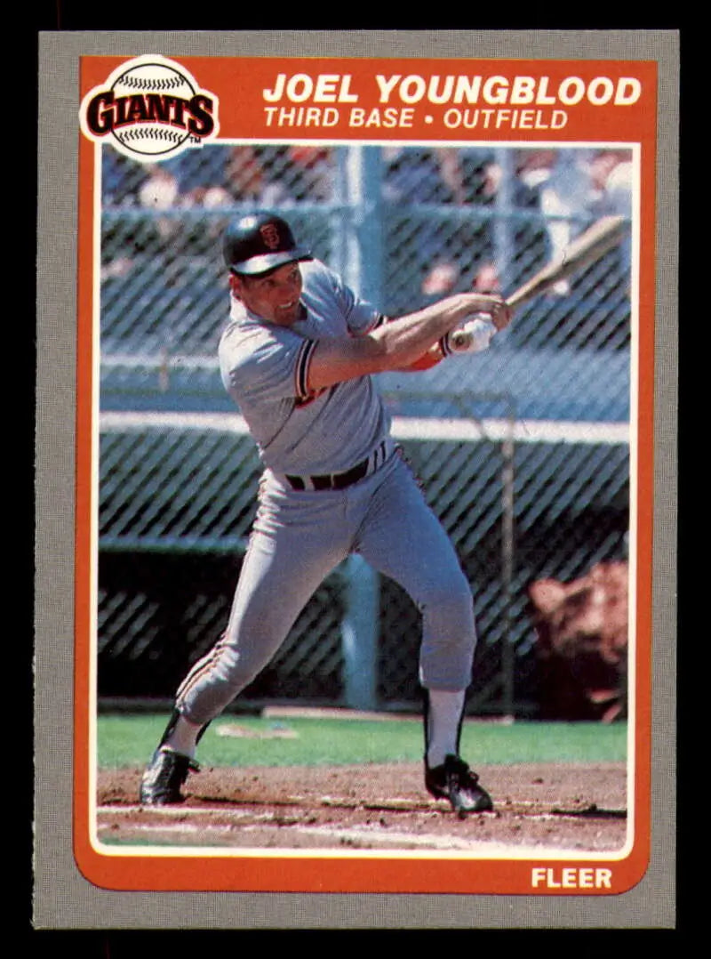 1985 Fleer #625 Joel Youngblood EX Excellent San Francisco Giants Baseball Card - Baseball Card Single