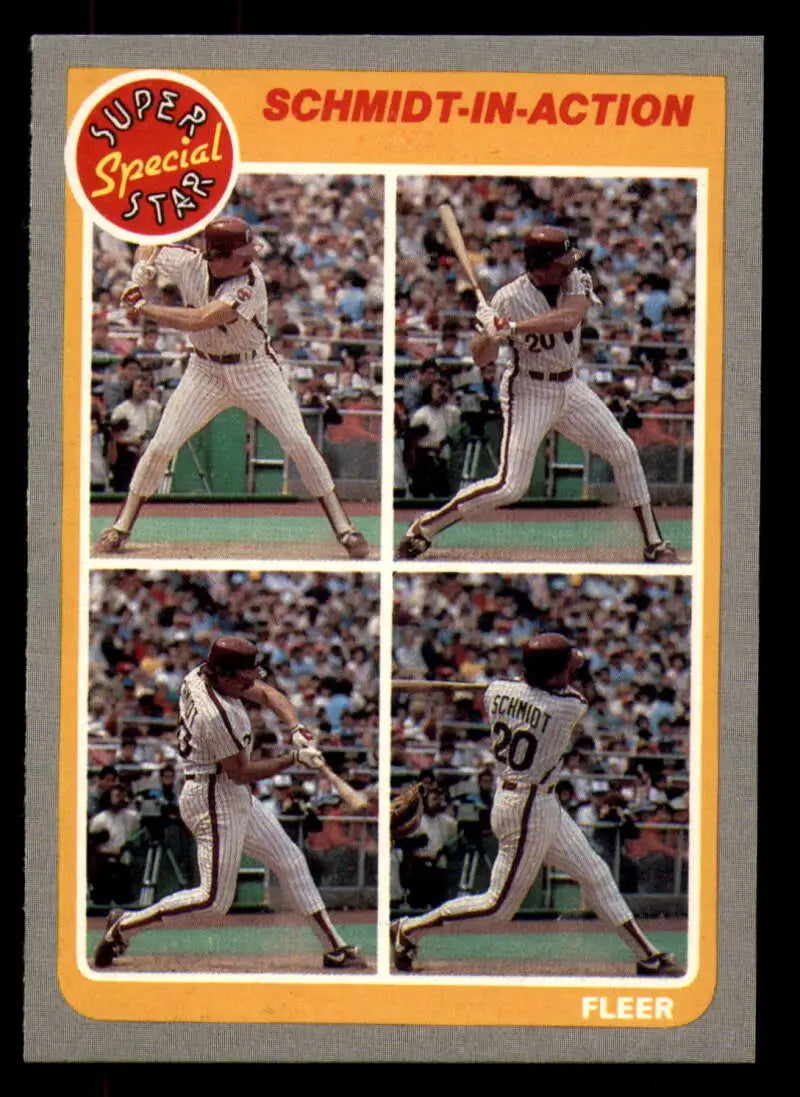 1985 Fleer #627 Mike Schmidt EX Excellent Philadelphia Phillies Baseball Card - Baseball Card Single