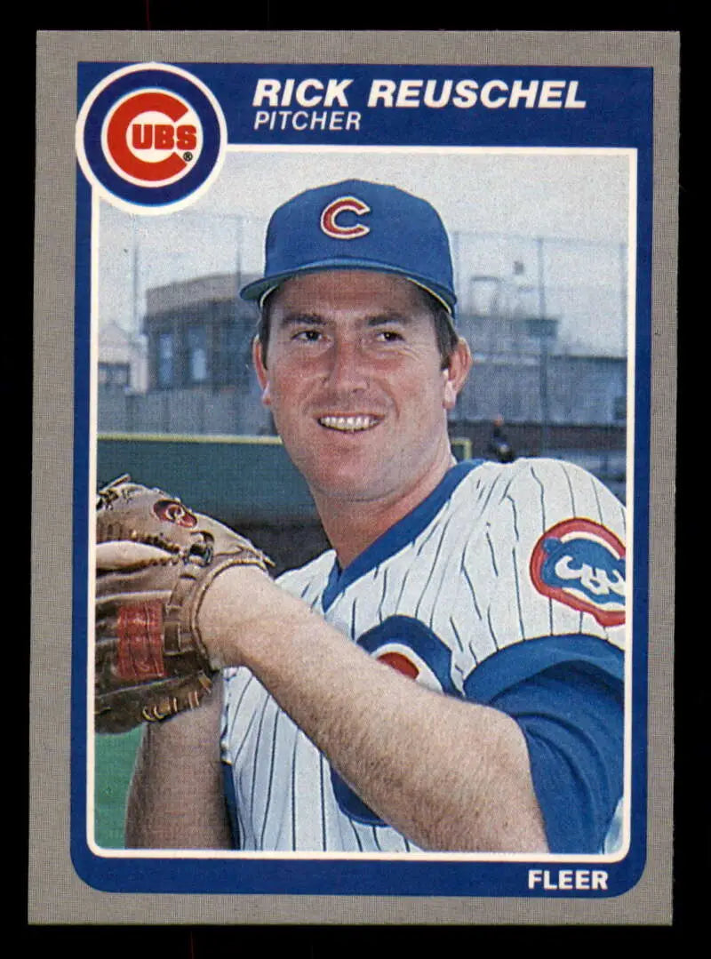 1985 Fleer #63 Rick Reuschel EX Excellent Chicago Cubs Baseball Card - Baseball Card Single