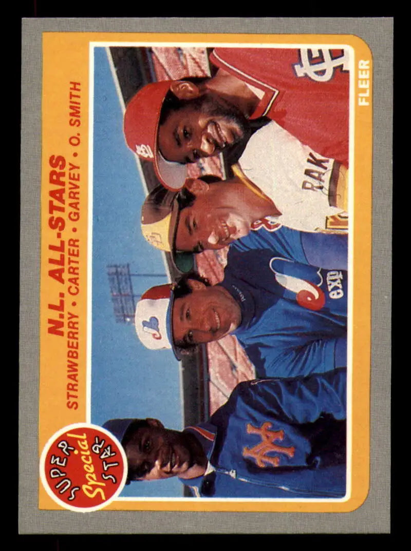 1985 Fleer #631 Darryl Strawberry/Gary Carter/Steve Garvey/Ozzie Smith EX Excellent New York Mets/Montreal Expos/San