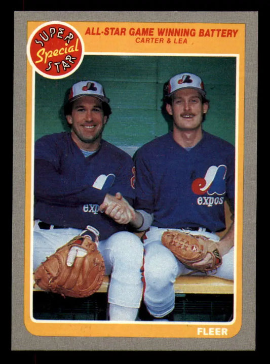 1985 Fleer #632 Gary Carter/Charlie Lea EX Excellent Montreal Expos Baseball Card - Baseball Card Single