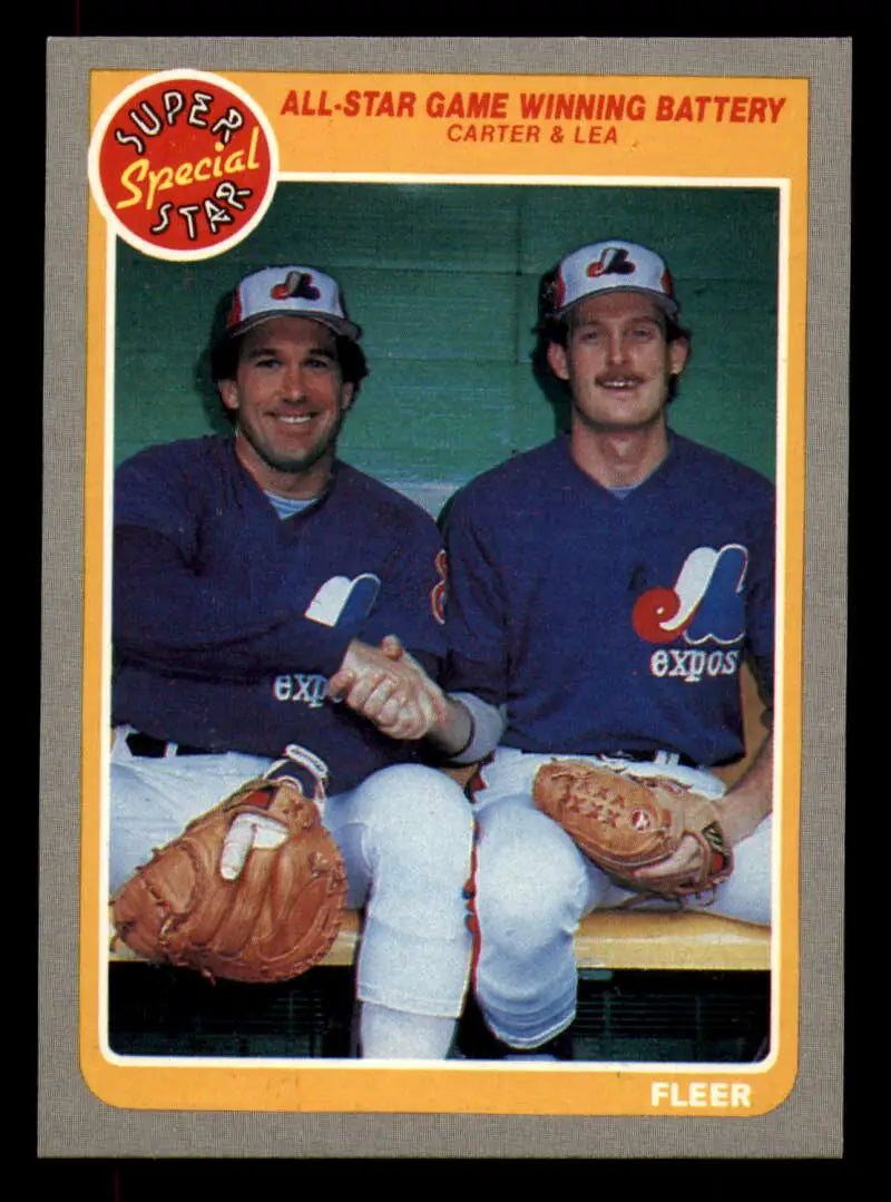 1985 Fleer #632 Gary Carter/Charlie Lea EX Excellent Montreal Expos Baseball Card - Baseball Card Single