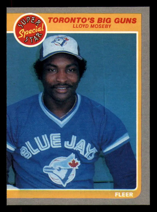 1985 Fleer #636 Lloyd Moseby EX Excellent Toronto Blue Jays Baseball Card - Baseball Card Single