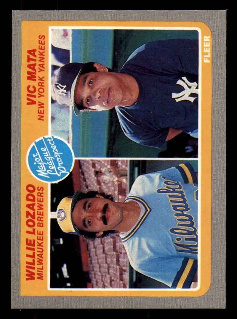 1985 Fleer #644 Willie Lozado/Vic Mata EX Excellent RC Rookie Milwaukee Brewers/New York Yankees Baseball Card