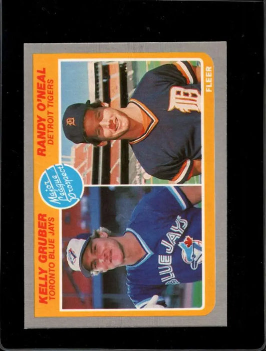 1985 Fleer #645 Kelly Gruber/Randy O’Neal EX Excellent RC Rookie Toronto Blue Jays/Detroit Tigers Baseball Card