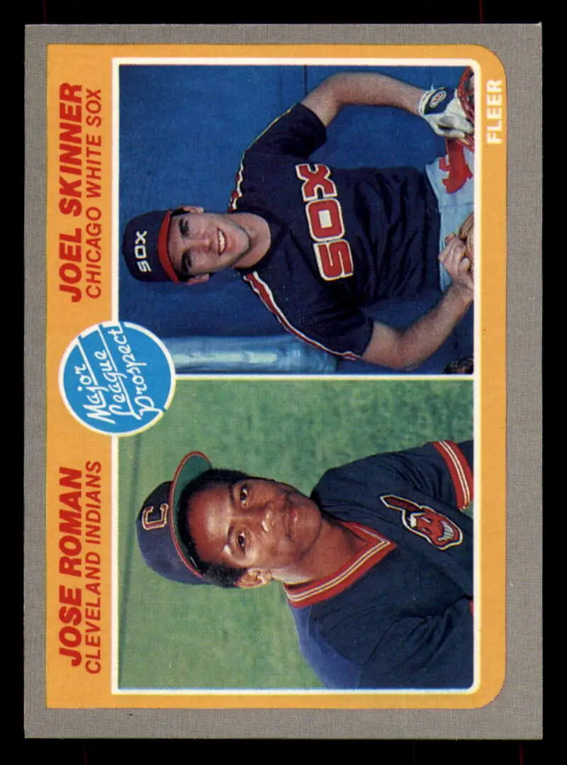 1985 Fleer #646 Jose Roman/Joel Skinner EX Excellent RC Rookie Cleveland Indians/Chicago White Sox Baseball Card