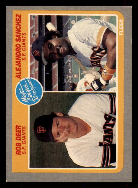 1985 Fleer #648 Rob Deer/Alejandro Sanchez EX Excellent RC Rookie San Francisco Giants Baseball Card - Baseball Card