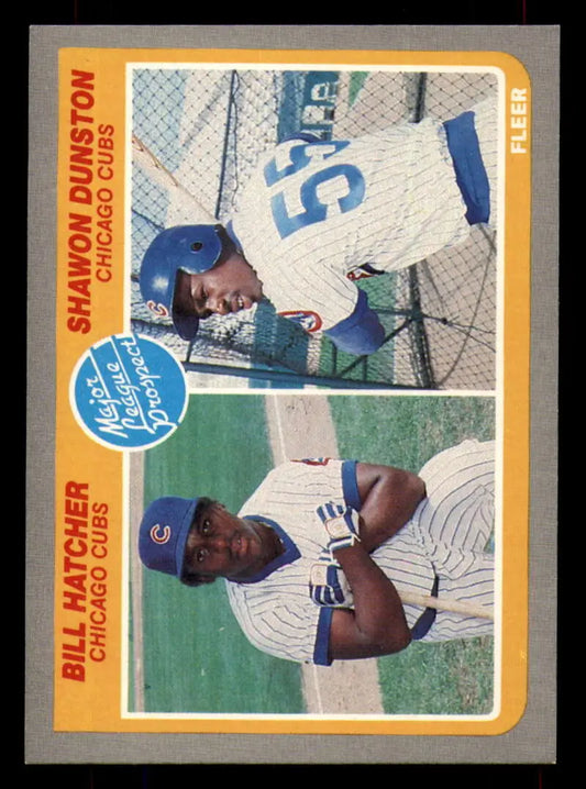1985 Fleer #649 Billy Hatcher/Shawon Dunston EX Excellent RC Rookie Chicago Cubs Baseball Card - Baseball Card Single
