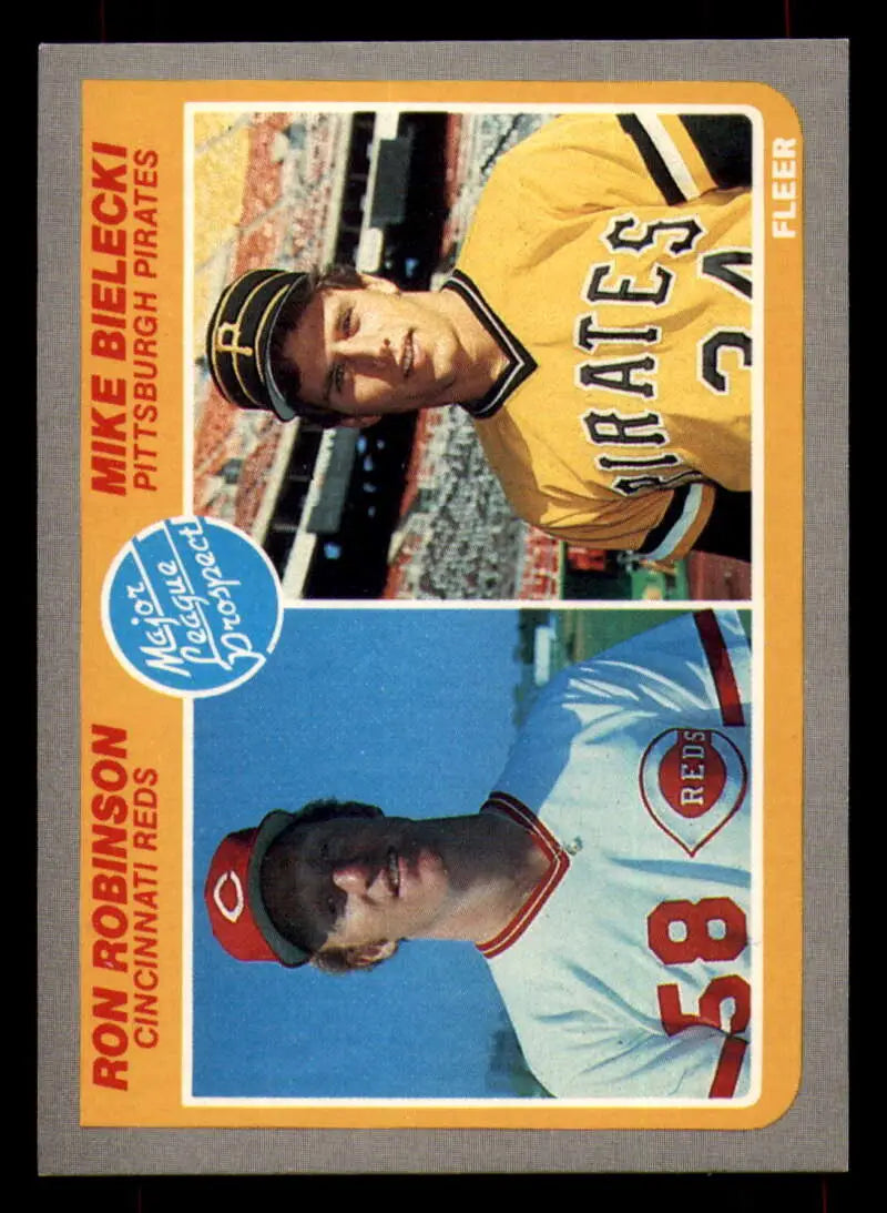 1985 Fleer #650 Ron Robinson/Mike Bielecki EX Excellent RC Rookie Cincinnati Reds/Pittsburgh Pirates Baseball Card