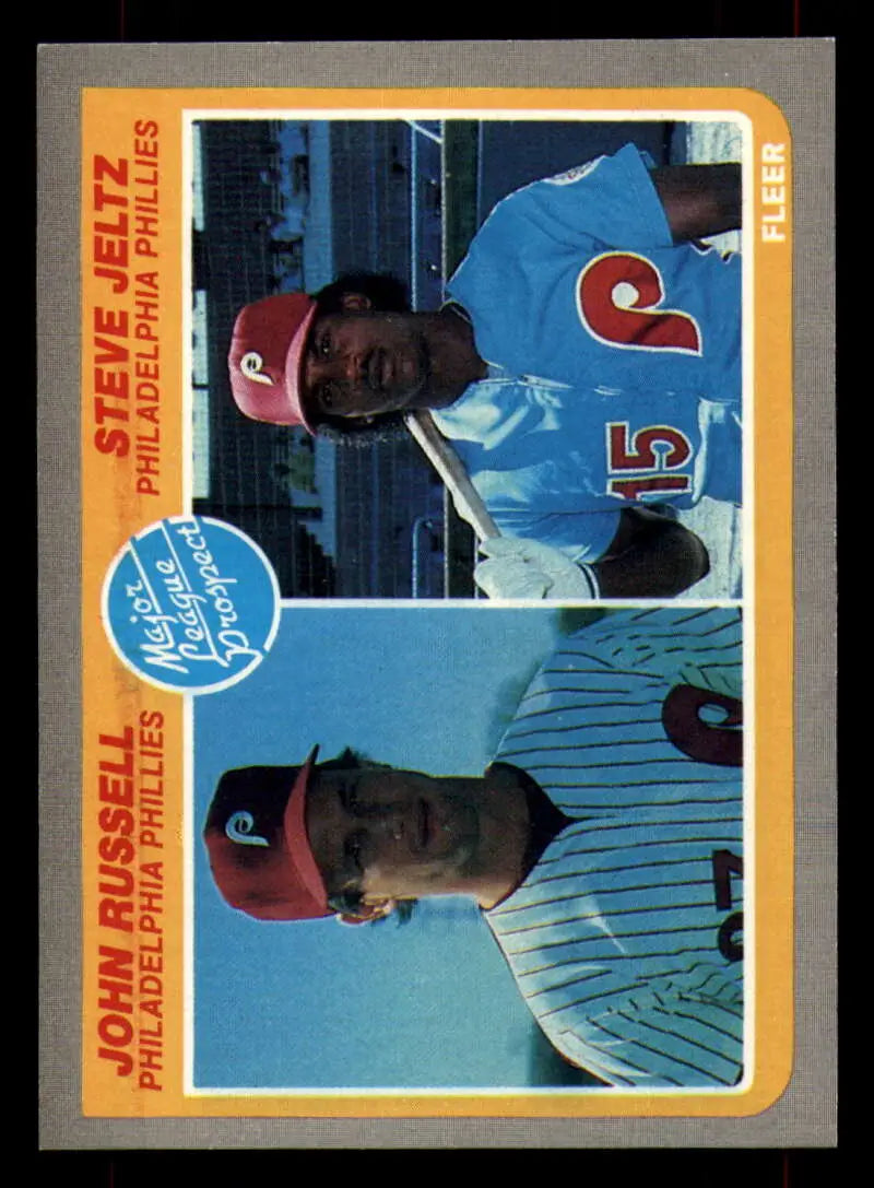 1985 Fleer #653 John Russell/Steve Jeltz EX Excellent RC Rookie Philadelphia Phillies Baseball Card - Baseball Card