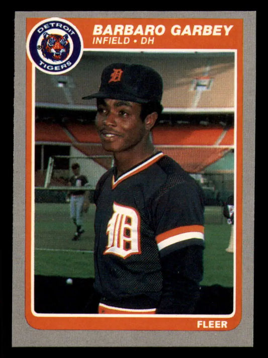1985 Fleer #7 Barbaro Garbey EX Excellent RC Rookie Detroit Tigers Baseball Card - Baseball Card Single