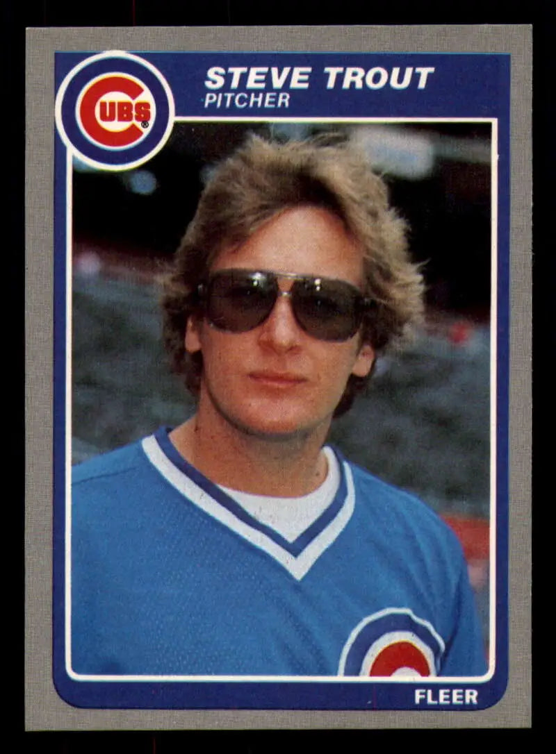 1985 Fleer #70 Steve Trout EX Excellent Chicago Cubs Baseball Card - Baseball Card Single