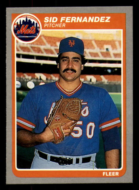 1985 Fleer #77 Sid Fernandez EX Excellent New York Mets Baseball Card - Baseball Card Single