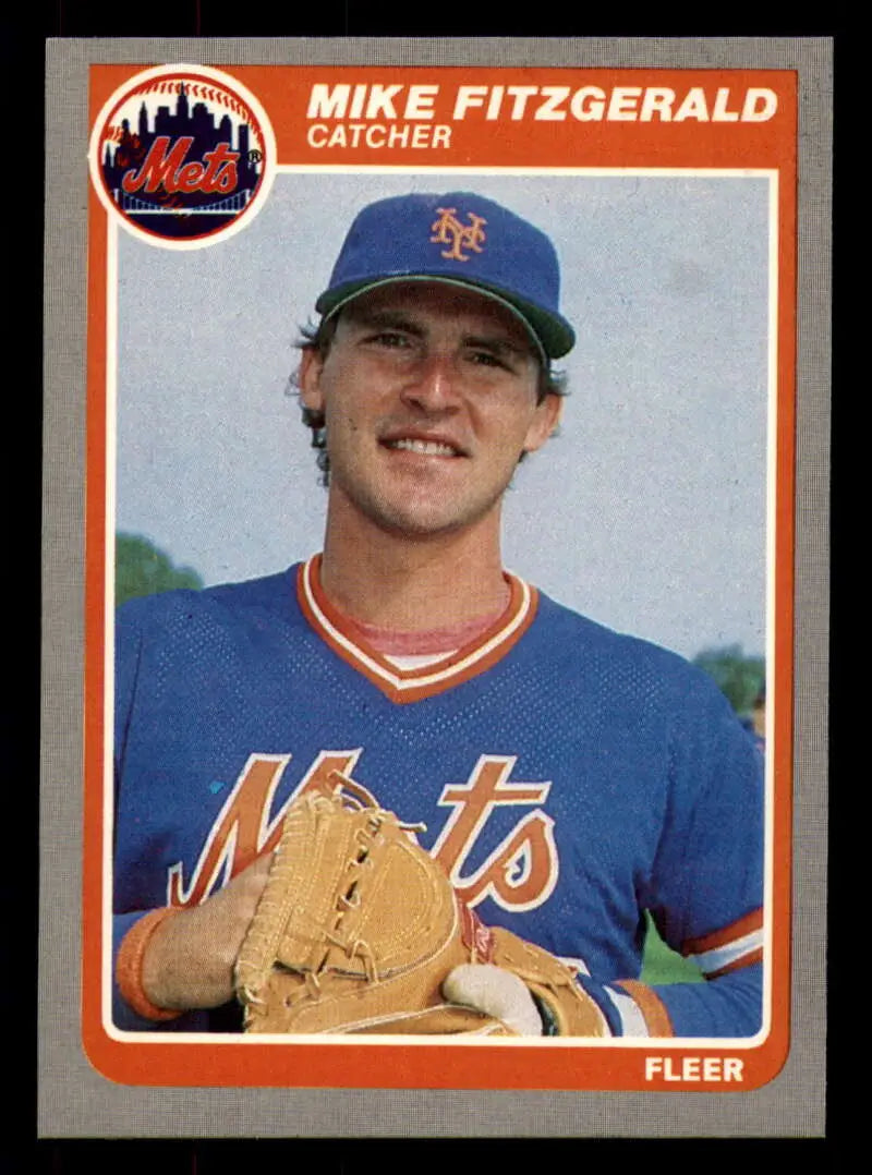 1985 Fleer #78 Mike Fitzgerald EX Excellent New York Mets Baseball Card - Baseball Card Single