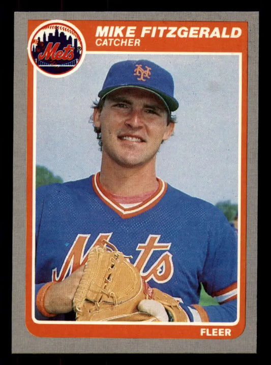 1985 Fleer #78 Mike Fitzgerald EX Excellent New York Mets Baseball Card - Baseball Card Single