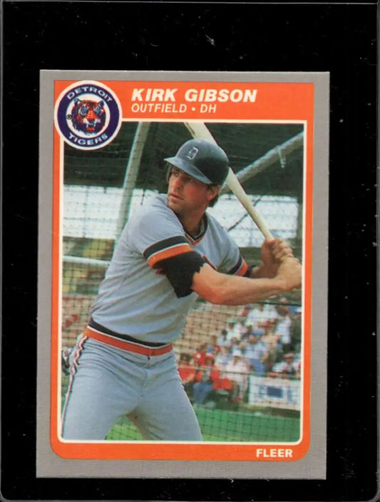 1985 Fleer #8 Kirk Gibson EX Excellent Detroit Tigers Baseball Card - Baseball Card Single