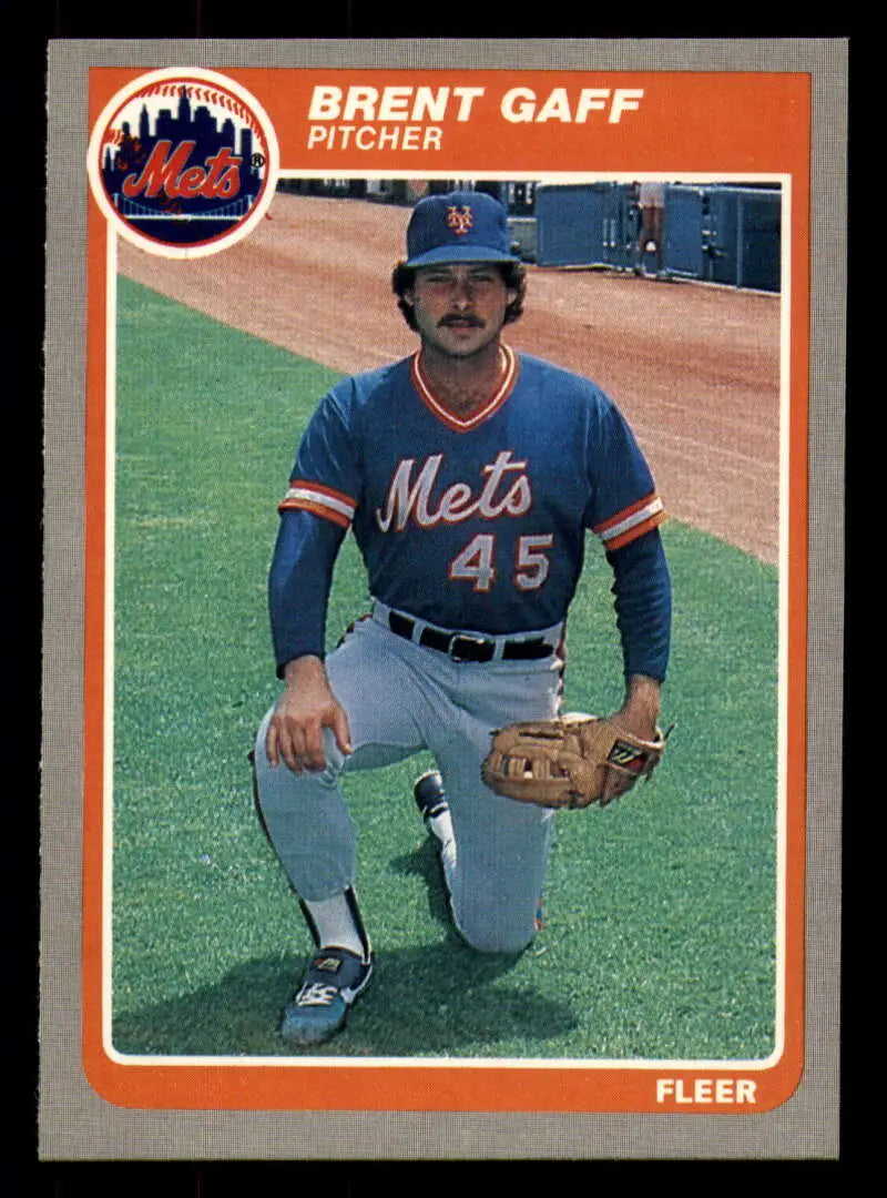1985 Fleer #80 Brent Gaff EX Excellent New York Mets Baseball Card - Baseball Card Single