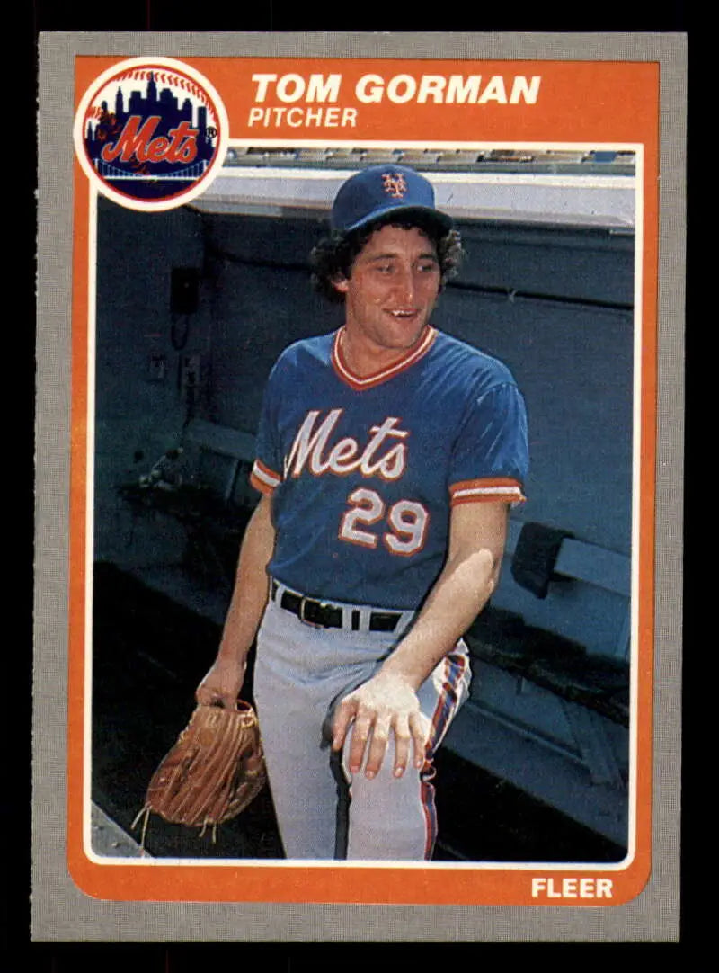1985 Fleer #83 Tom Gorman EX Excellent New York Mets Baseball Card - Baseball Card Single