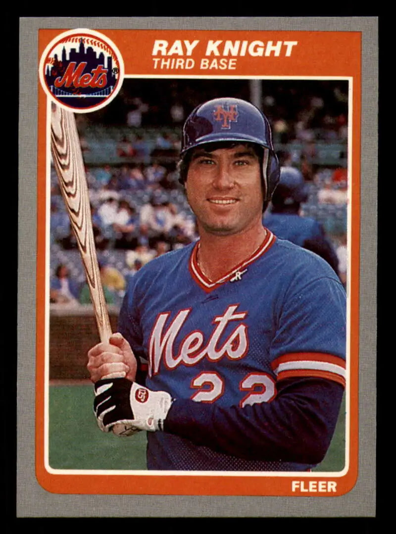 1985 Fleer #86 Ray Knight EX Excellent New York Mets Baseball Card - Baseball Card Single