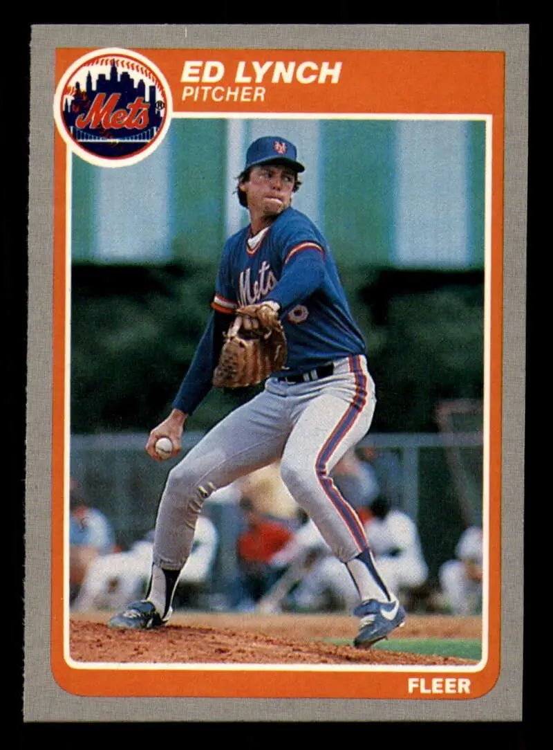 1985 Fleer #87 Ed Lynch EX Excellent New York Mets Baseball Card - Baseball Card Single