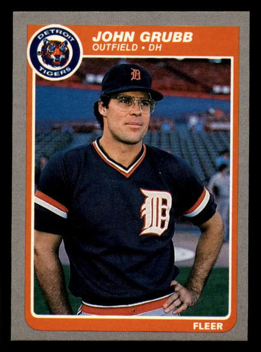 1985 Fleer #9 Johnny Grubb EX Excellent Detroit Tigers Baseball Card - Baseball Card Single