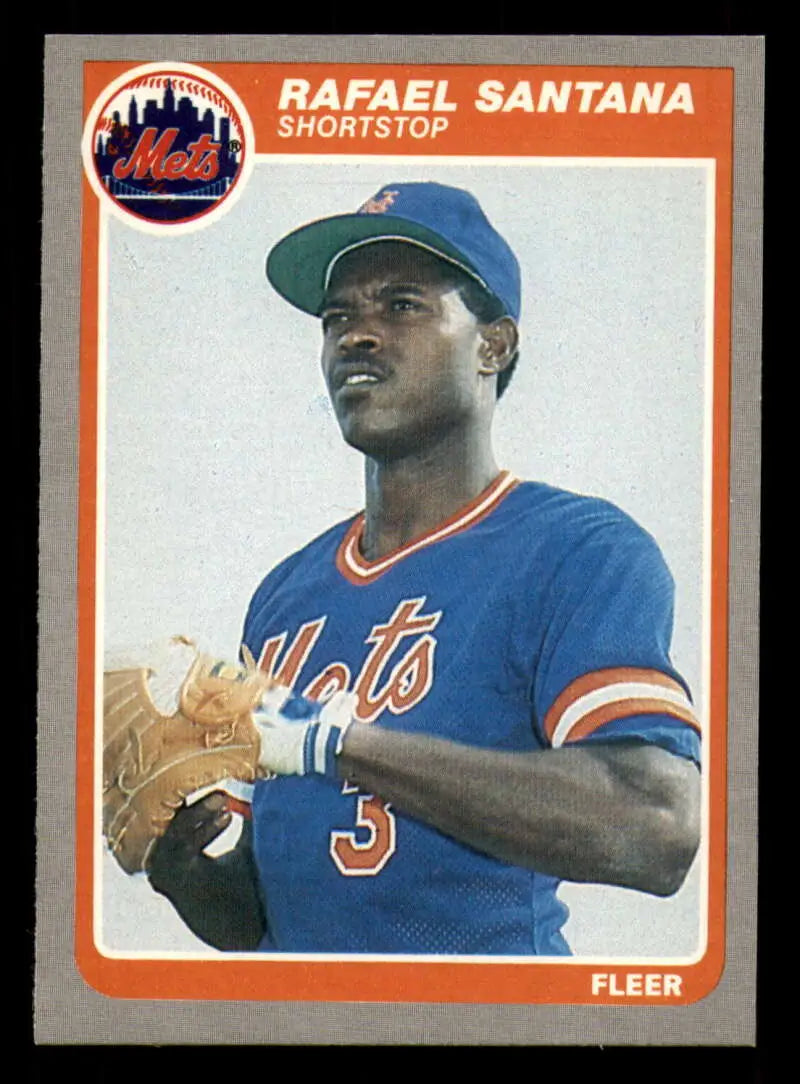 1985 Fleer #90 Rafael Santana EX Excellent New York Mets Baseball Card - Baseball Card Single