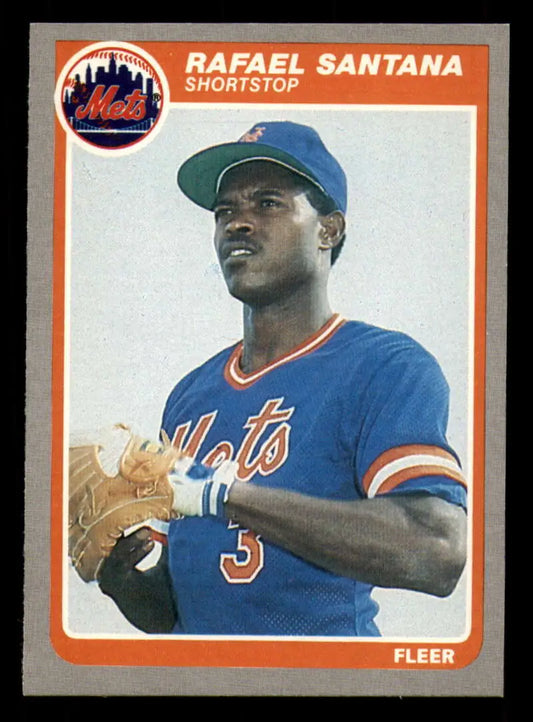 1985 Fleer #90 Rafael Santana EX Excellent New York Mets Baseball Card - Baseball Card Single