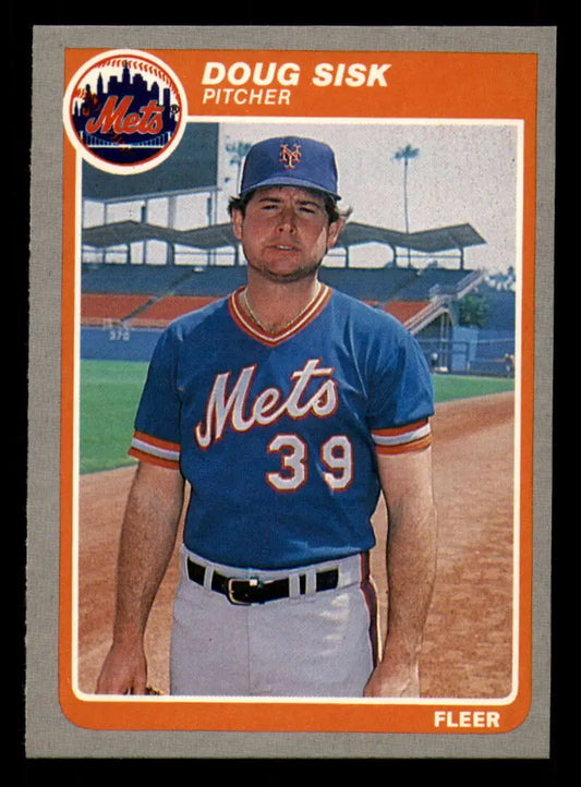 1985 Fleer #91 Doug Sisk EX Excellent New York Mets Baseball Card - Baseball Card Single